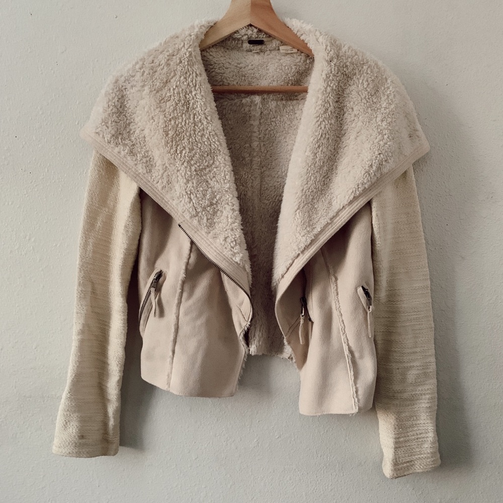 *Miss Me* faux fur moto jacket